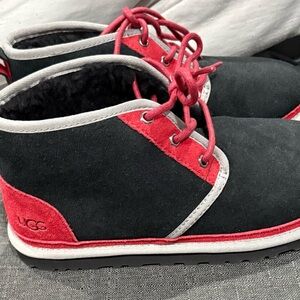 UGG Black and Red Ankle Boots